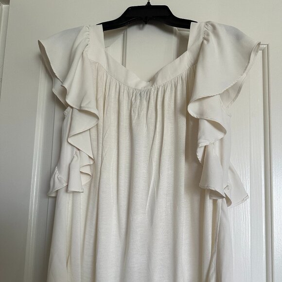 NWT Ann Taylor Square Neck Flutter Top - Picture 2 of 5